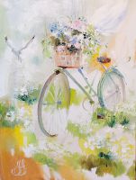 Flower wind. Bicycles