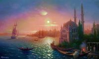 Вид Константинополя при лунном освещении.