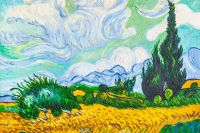 Копия картины Ван Гога Пшеничное поле с кипарисам, 1889 г.