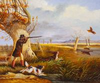 Копия картины Генри Томас Олкена. Охота на утку