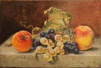 Копия картины Эмили Прейер "Натюрморт с персиками и виноградом"