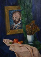 Натюрморт с персиками и Ван Гогом