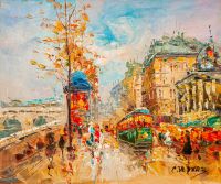 Пейзаж Парижа Антуана Бланшара La Gare Dorleans et le Quai Dorsay, копия