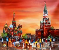 Red Square. Red sunset