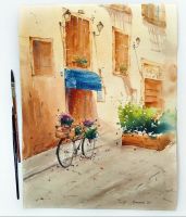 Картина с улицей Флоренции. Улица Италии картина. Картина улочка