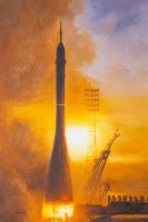 Старт ракеты Союз-2 на рассвете