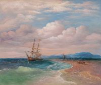 Копия картины Ивана Айвазовского. Вдоль крымского берега