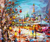 Москва праздничная. Вид на Храм Василия Блаженного