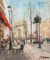 Кафе Парижа. Вид на Триумфальную арку